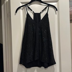 Black sequin top